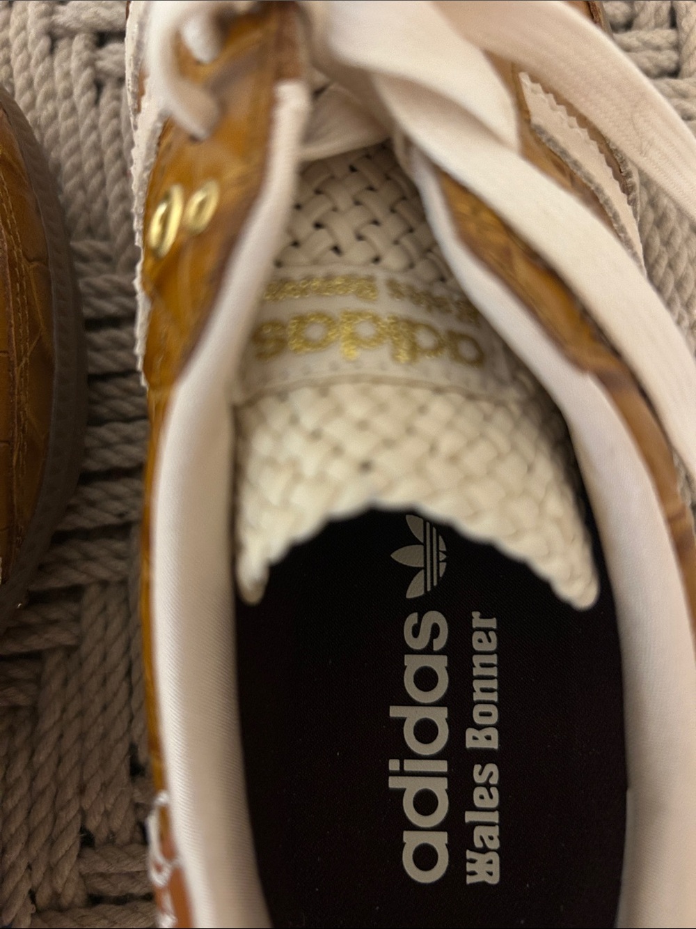 adidas Wales Bonner Night Brown Croc-Embossed Samba Sneakers Limited Edition - Picture 6 of 6